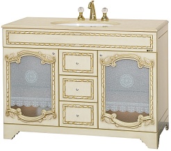 Misty Тумба для умывальника Элис 120 бежевая патина – фотография-1