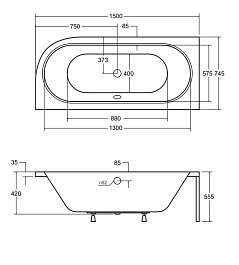 Besco Акриловая ванна Avita 150x75 L – фотография-5