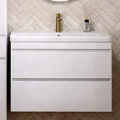 Vivon Тумба под раковину Atwood 80 подвесная белая матовая – фотография-2