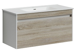 Sancos Тумба с раковиной Smart 100 дуб бардолино раковина Element 101 CN7003 – фотография-1