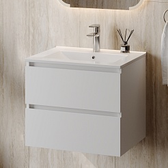 Teymi Тумба с раковиной Laina 60 подвесная белая матовая – фотография-4