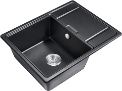 Milacio Мойка кухонная Navarra 65 Cuarzo черная матовая – фотография-1