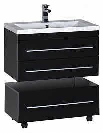 Aquanet Тумба подкатная "Нота 75" черная – фотография-5