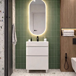 Vivon Тумба с раковиной Atwood 60 напольная белая матовая – фотография-18