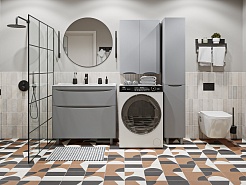 Vivon Тумба с раковиной Ostin 80 напольная серая матовая – фотография-11