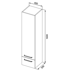 Aquanet Пенал для ванной "Сиена 40 L" белый – фотография-4
