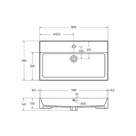 BelBagno Тумба с раковиной Molveno-46 80 подвесная bianco ghiaccio – фотография-14