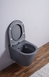 Esbano Унитаз Clavel подвесной безободковый серый матовый – фотография-10