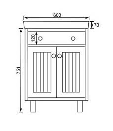 Velvex Тумба с раковиной Alba 60 дуб сонома – фотография-4