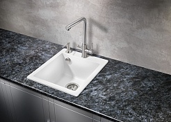 Milacio Мойка кухонная Murcia 42 Cuarzo белая – фотография-4