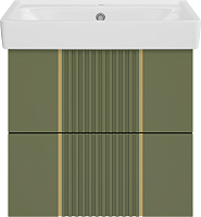 Brevita Тумба под раковину Vega 60 подвесная зеленая/золото
