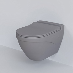 Ambassador Сиденье для унитаза Nord тонкое серое матовое – фотография-5