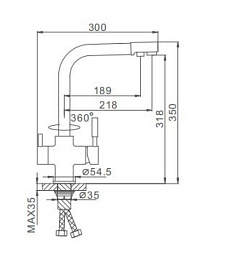 Frap Смеситель для кухни H52 F4352-7 черный – фотография-3