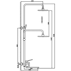 Frap Душевая стойка H62 F2462-9 оружейная сталь – фотография-2