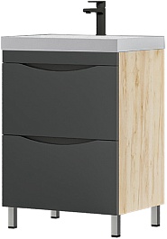 Corozo Мебель для ванной Лиана 60 дуб/графит – фотография-5