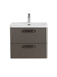 BelBagno Тумба с раковиной Due 50 подвесная Оружейная сталь ручки Матовый тёмный никель – фотография-2