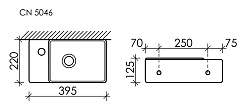 Ceramicanova Раковина Element 39/22 L CN5046 белая – фотография-5