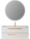 Cezares Тумба с раковиной Eco Cer-N 120 bianco opaco CZR-8073-120 ручки сатиновое золото – фотография-15
