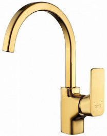 D&K Смеситель "Berlin Touro DA1432403" золото для кухонной мойки – фотография-1