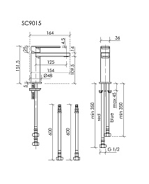 Sancos Смеситель для раковины Studio брашированное золото PVD покрытие SC9015BG – фотография-3