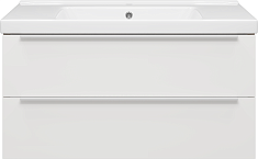 Misty Тумба с раковиной Карат 100 подвесная белая/дуб галифакс олово