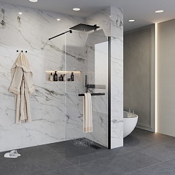 Niagara Душевая перегородка Nova 90 NG-681-90BLACK черная матовая – фотография-2