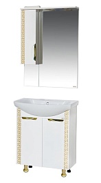 Misty Зеркало-шкаф Престиж 70 L белый/золотая патина – фотография-6