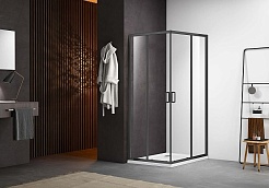 Aquatek Душевой уголок Ария 100x100 AQ ARI KV 10020GM профиль оружейная сталь, стекло прозрачное – фотография-3