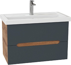 Onika Тумба под раковину Айленд 70 подвесная графит/дуб крафт – фотография-2