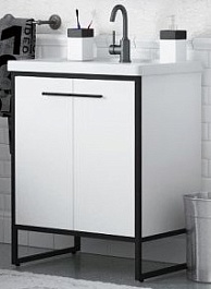 Corozo Тумба под раковину Айрон 70,  черный/белый – фотография-1