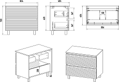 Brevita Тумба под раковину Dakota 80 дуб галифакс олово/белая – фотография-7