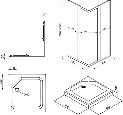 Triton Душевой уголок Вента Хром Вельвет 80/80 Щ0000067980 – фотография-6
