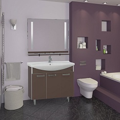 Misty Тумба с раковиной Джулия 105 прямая коричневая – фотография-4