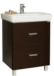 Акватон Тумба с раковиной "Америна 70 Н" коричневая – фотография-1