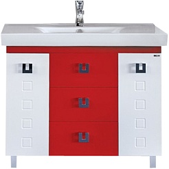 Misty Мебель для ванной Эллада 100 красно-белая – фотография-3