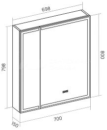 Equil Зеркальный шкаф Corner 70 белый – фотография-7