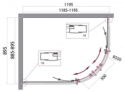 BelBagno Душевой уголок Uno 120/90 UNO-195-RH-2-120/90-C-Cr стекло прозрачное – фотография-3