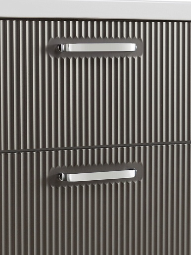 BelBagno Тумба с раковиной Due 60 подвесная Оружейная сталь ручки Хром полированный – картинка-3