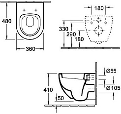 Esbano Унитаз Azalea подвесной безободковый белый – фотография-11