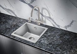 Milacio Мойка кухонная Leon 45 Cuarzo серая металлик – фотография-5