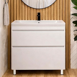 Vivon Тумба с раковиной Atwood 90 напольная белая матовая – фотография-1