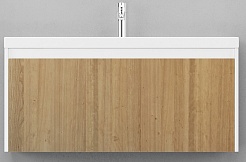 Velvex Мебель для ванной подвесная Klaufs 100 белая/дерево – фотография-7