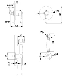 Lemark Гигиенический душ Villa LM4819B со смесителем – фотография-2