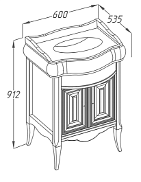Opadiris Тумба с раковиной Лоренцо 60 белая с патиной – фотография-3