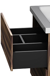 Am.Pm Тумба с раковиной Gem 75 подвесная орех – фотография-6