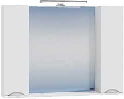 СанТа Зеркальный шкаф Сатурн 100 со светильником белый – фотография-1