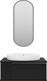Brevita Мебель для ванной Savoy 80 подвесная черная матовая – фотография-1