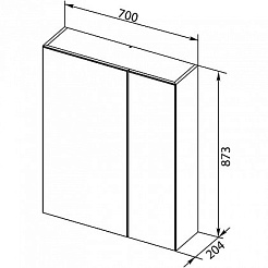 Aquanet Зеркало-шкаф Йорк 70 – фотография-5