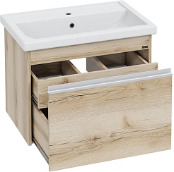 СанТа Мебель для ванной Уран 70 подвесная дуб австрийский – фотография-6