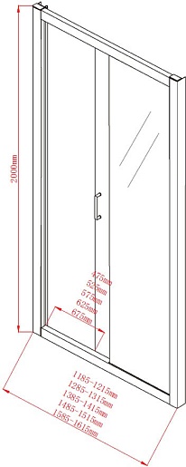 Aquanet Душевая дверь в нишу Alfa NAA6121 130 профиль хром стекло прозрачное – фотография-6
